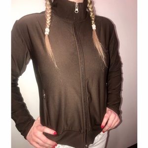 Brown yoga jacket